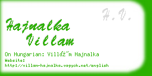 hajnalka villam business card